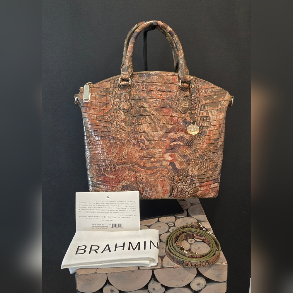 Brahmin Large Duxbury Camouflage, Camo Satchel EUC